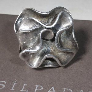 Silpada R1809 Sterling Silver Modern Flower Ring Size 7 .925